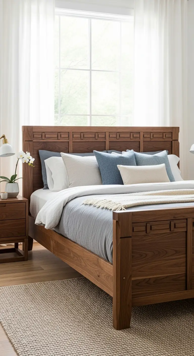 wooden bed